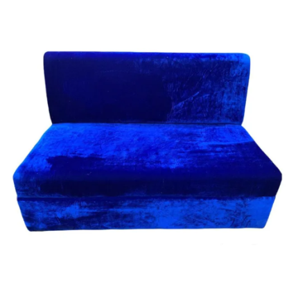 [:en]Royal Blue Velvet Touch Two Seater Armless Sofa for Home and Office[:]